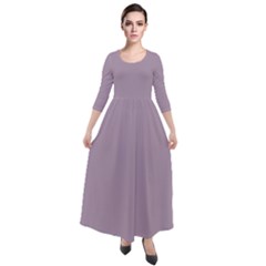 Lilac Luster Purple	 - 	quarter Sleeve Maxi Velour Dress