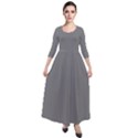 Old Silver Grey	 - 	Quarter Sleeve Maxi Velour Dress View1