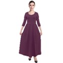 Old Mauve Purple	 - 	Quarter Sleeve Maxi Velour Dress View1