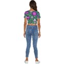 Woodsy Pottery Forest Mushroom Foraging Short Sleeve Square Neckline Crop Top  View4
