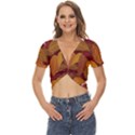 Watercolor Leaves Leaf Orange Twist Front Crop Top View1
