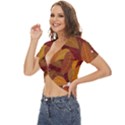 Watercolor Leaves Leaf Orange Twist Front Crop Top View2
