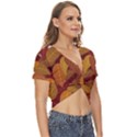 Watercolor Leaves Leaf Orange Twist Front Crop Top View3