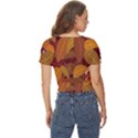 Watercolor Leaves Leaf Orange Twist Front Crop Top View4