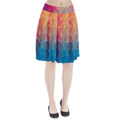 Multicolored Geometric Origami Idea Pattern Pleated Skirt