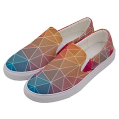 Multicolored Geometric Origami Idea Pattern Men s Canvas Slip Ons