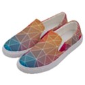 Multicolored Geometric Origami Idea Pattern Men s Canvas Slip Ons View2