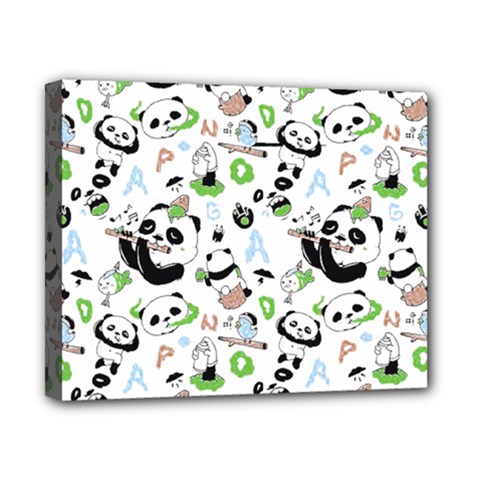 Giant Panda Bear Pattern Canvas 10  X 8  (stretched)