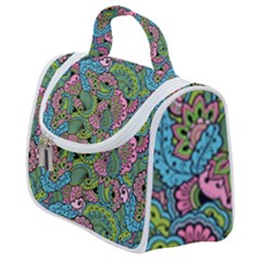 Background Texture Paisley Pattern Satchel Handbag by Jancukart