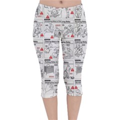 White Printer Paper With Text Overlay Humor Dark Humor Infographics Velvet Capri Leggings 