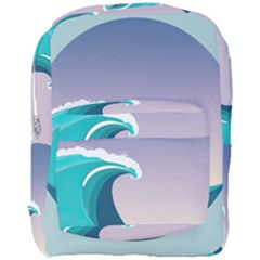 Tsunami Tidal Wave Wave Minimalist Ocean Sea 4 Full Print Backpack
