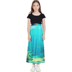 Intro Youtube Background Wallpaper Aquatic Water Kids  Flared Maxi Skirt
