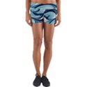 Pattern Ocean Waves Arctic Ocean Blue Nature Sea Yoga Shorts View1