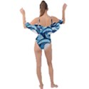 Pattern Ocean Waves Arctic Ocean Blue Nature Sea Drape Piece Swimsuit View2
