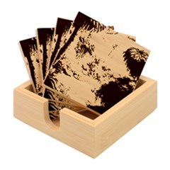 Landscape Nature Digital Art Palm Trees Paradise Bamboo Coaster Set