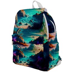 Tropical Paradise Beach Ocean Shore Sea Fantasy Top Flap Backpack