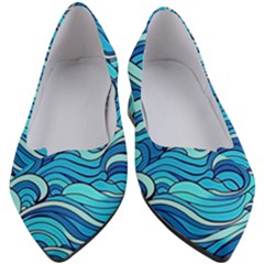 Pattern Ocean Waves Blue Nature Sea Abstract Women s Block Heels 