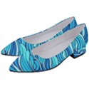 Pattern Ocean Waves Blue Nature Sea Abstract Women s Block Heels  View2