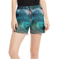 Tsunami Waves Ocean Sea Water Rough Seas Women s Runner Shorts