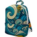 Waves Wave Ocean Sea Abstract Whimsical Abstract Art Zip Up Backpack View1