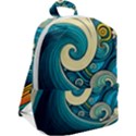Waves Wave Ocean Sea Abstract Whimsical Abstract Art Zip Up Backpack View2