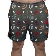 Art Halloween Pattern Creepy Design Digital Papers Men s Shorts
