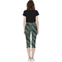 Background Pattern Leaves Texture Design Wallpaper Inside Out Lightweight Velour Capri Leggings  View2