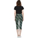 Background Pattern Leaves Texture Design Wallpaper Inside Out Lightweight Velour Capri Leggings  View4