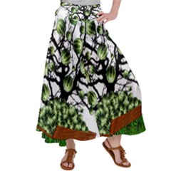 Watermelon Tree Abstraction On Watermelon Abundance Satin Palazzo Pants