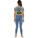 Watermelon Tree Abstraction On Watermelon Abundance Short Sleeve Square Neckline Crop Top  View4