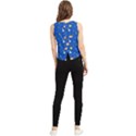Cat Animals Sleep Stars Seamless Background V-Neck Cropped Tank Top View2