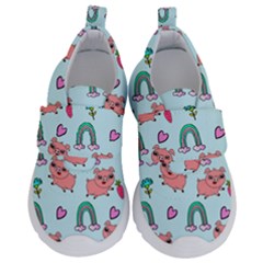 Pigs Pattern Art Design Drawing Sketch Wallpaper Kids  Velcro No Lace Shoes