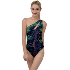 Tree Nature Cartoon Drawing Comic To One Side Swimsuit