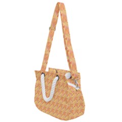 Peach Leafs Rope Handles Shoulder Strap Bag by Sparkle