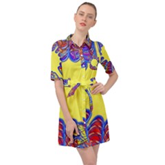 Explosion Big Bang Colour Structure Belted Shirt Dress by Semog4