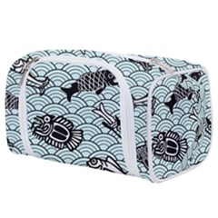 Fish Koi Ocean Sea Oriental Waves Toiletries Pouch