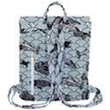 Fish Koi Ocean Sea Oriental Waves Flap Top Backpack View3