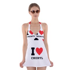 I Love Cheryl Halter Dress Swimsuit  by ilovewhateva