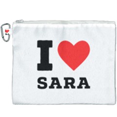 I Love Sara Canvas Cosmetic Bag (xxxl) by ilovewhateva
