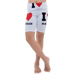 I Love Madison  Kids  Lightweight Velour Cropped Yoga Leggings by ilovewhateva