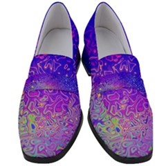 Psychedelic Retrovintage Colorful Women s Chunky Heel Loafers