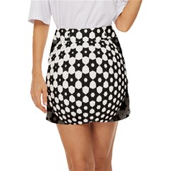 Sphere Spherical Circular Monochrome Circle Art Mini Front Wrap Skirt