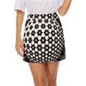 Sphere Spherical Circular Monochrome Circle Art Mini Front Wrap Skirt View1
