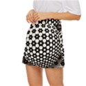 Sphere Spherical Circular Monochrome Circle Art Mini Front Wrap Skirt View2