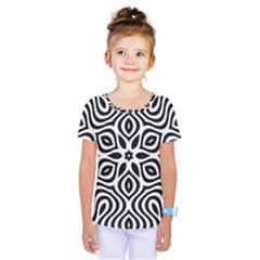Pattern Wave Symmetry Monochrome Abstract Kids  One Piece Tee