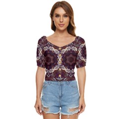 Rosette Kaleidoscope Mosaic Abstract Background Button Up Blouse