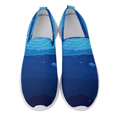 Ai Generated Ocean Sea Fish Underwater Water Women s Slip On Sneakers