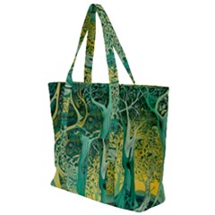 Nature Trees Forest Mystical Forest Jungle Zip Up Canvas Bag