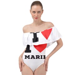 I Love Marie Off Shoulder Velour Bodysuit  by ilovewhateva