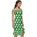 Cute Baby Socks Illustration Pattern Off Shoulder Ruffle Split Hem Bodycon Dress View3